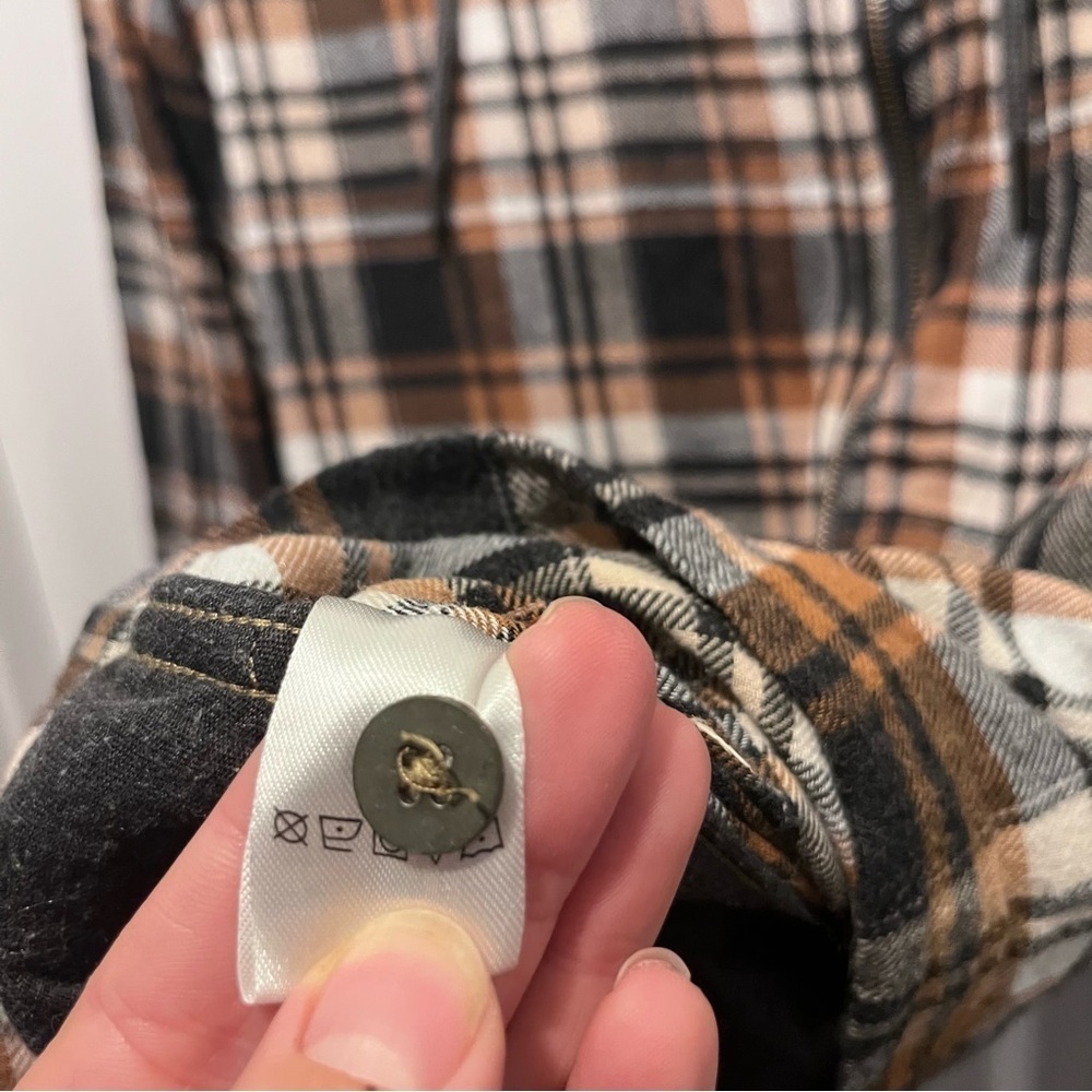 3/25$💥 Distillery Jacket Fall Plaid hoodie Sweater Medium Zip flannel fleece - Picture 5 of 6